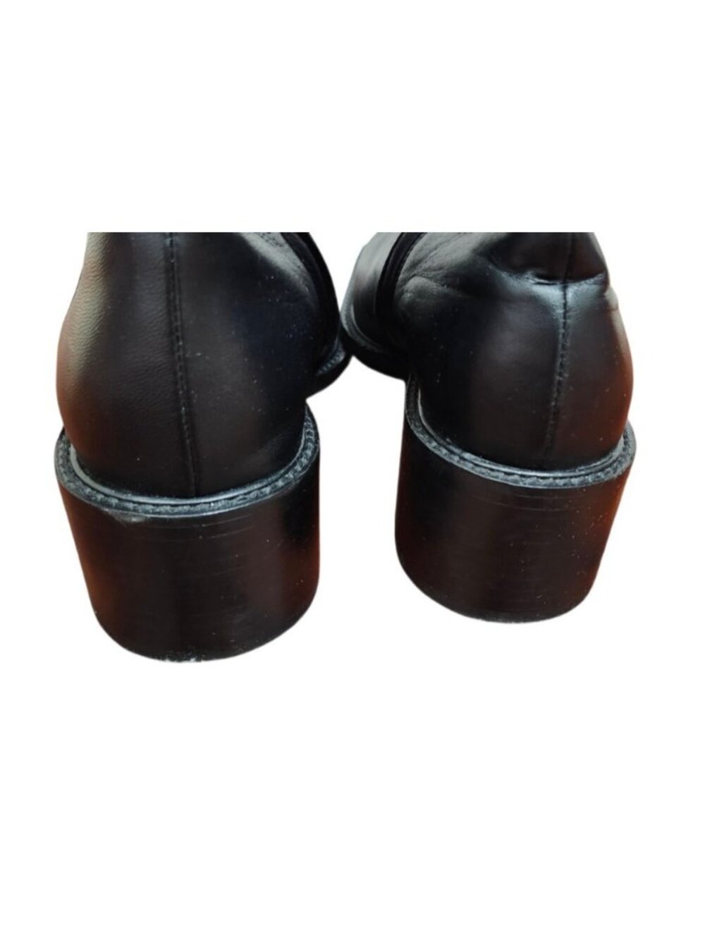 Everlane Day Heel Boot Womens Size 8 Black Leather Ankle Boots Square Toe Zip - Picture 11 of 14